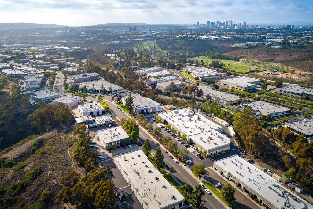 Aerial view of the Nancy Ridge Drive business park, San Diego